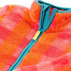 Teddy-Fleece Jacke pink kariert 116