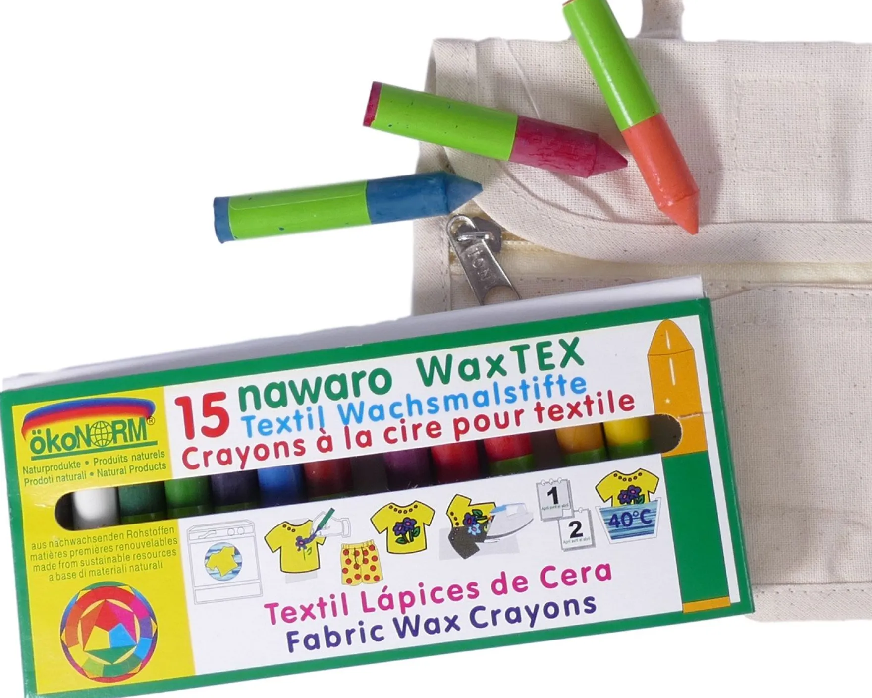 Textil Wachsmaler 15 Farben