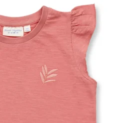 Top mit Rüschenarm peach 116