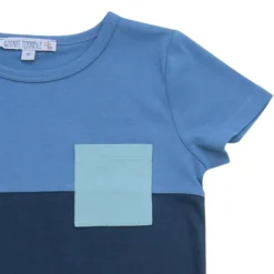 T-Shirt "Colourblocking" blau 86/92