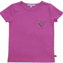 T-Shirt "Herzstickerei" magenta 86/92