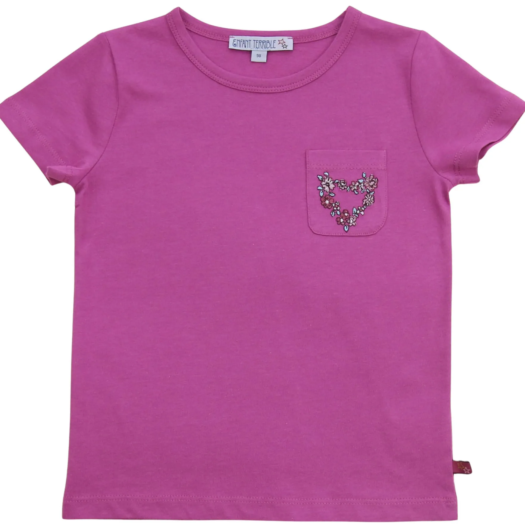 T-Shirt "Herzstickerei" magenta 86/92