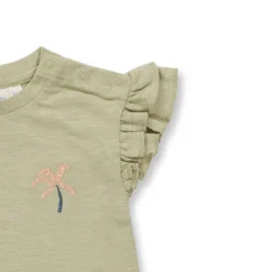 T-Shirt mit Flügelarm schilfgrün 74