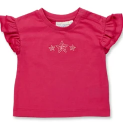T-Shirt mit Flügelarm "Seesterne" pink 92