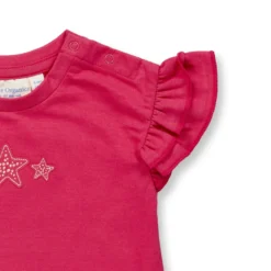 T-Shirt mit Flügelarm "Seesterne" pink 92