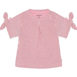 T-Shirt mit Schleifen rot-weiß 92