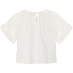 T-Shirt mit Stickerei warmweiß 122