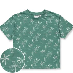 T-Shirt "Palmen" smaragdgrün 116