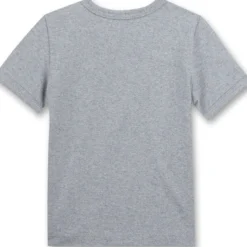 T-Shirt "stick together" blau-grau melange 80