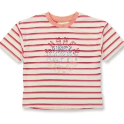 T-Shirt "Summer" pfirsich-natur geringelt 110