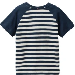 T-Shirt "Wal" dunkelblau-weiß gestreift 98/104