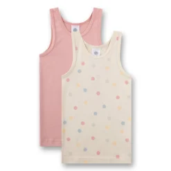 Unterhemd 2er-Pack "Punkte" rose-sand 128
