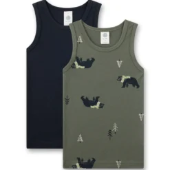 Unterhemd-Set "Bär" olive-schwarz 116