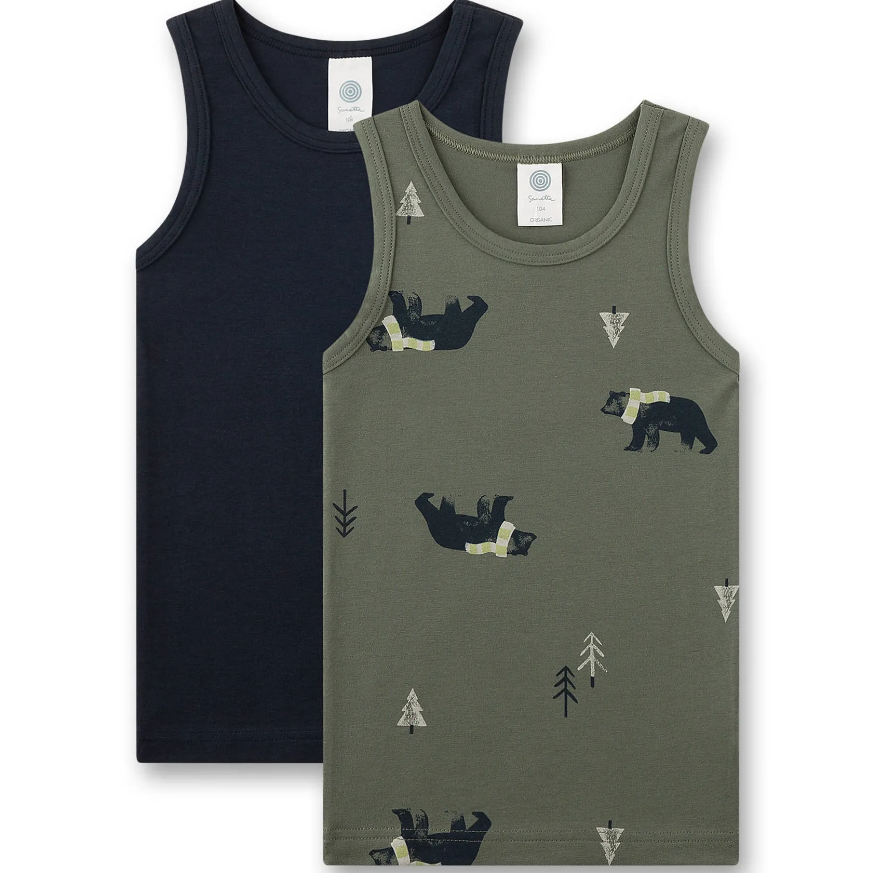 Unterhemd-Set "Bär" olive-schwarz 116