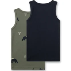 Unterhemd-Set "Bär" olive-schwarz 116