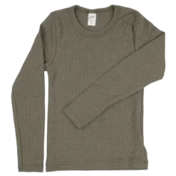 Unterhemd Wolle Seide khaki 116