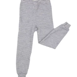 Unterhose lang Wolle Seide Ringel marine 92