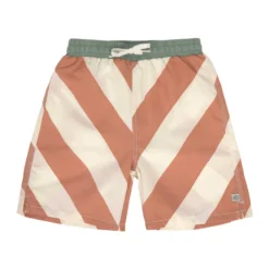 UV-Bade-Shorts creme-braun gestreift 110