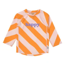 UV-Langarmshirt "happy"orange gestreift 110