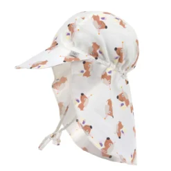 UV-Sonnenhut mit Nackenschutz "Hund" creme 45-47
