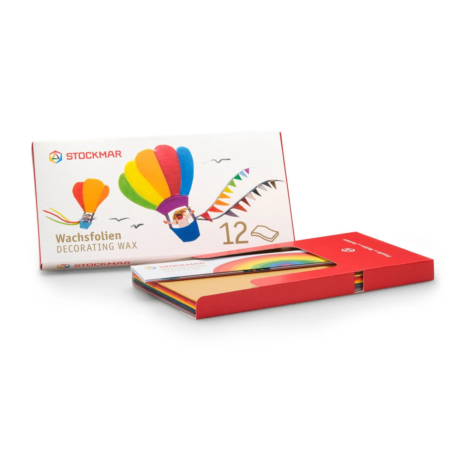 Wachsfolien 12 Farben - breit