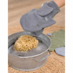Waschhandschuh "Hai" grau