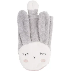 Waschlappen Hase Silbergrau