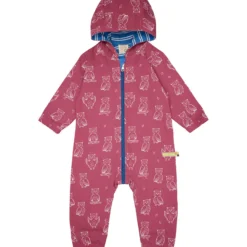 Wasserabweisender Overall "Eule" rouge 62/68