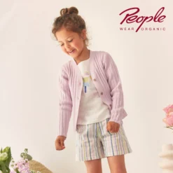 Web-Shorts rosa-weiß 122/128