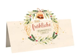 Weihnachtskarte Kranz mit Glocke