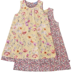 Wende-Kleid "Blumen" hellgelb 116