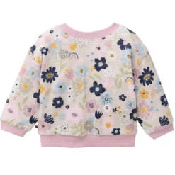 Wende-Sweatjacke "Bunte Blüten" hellrosa 62/68