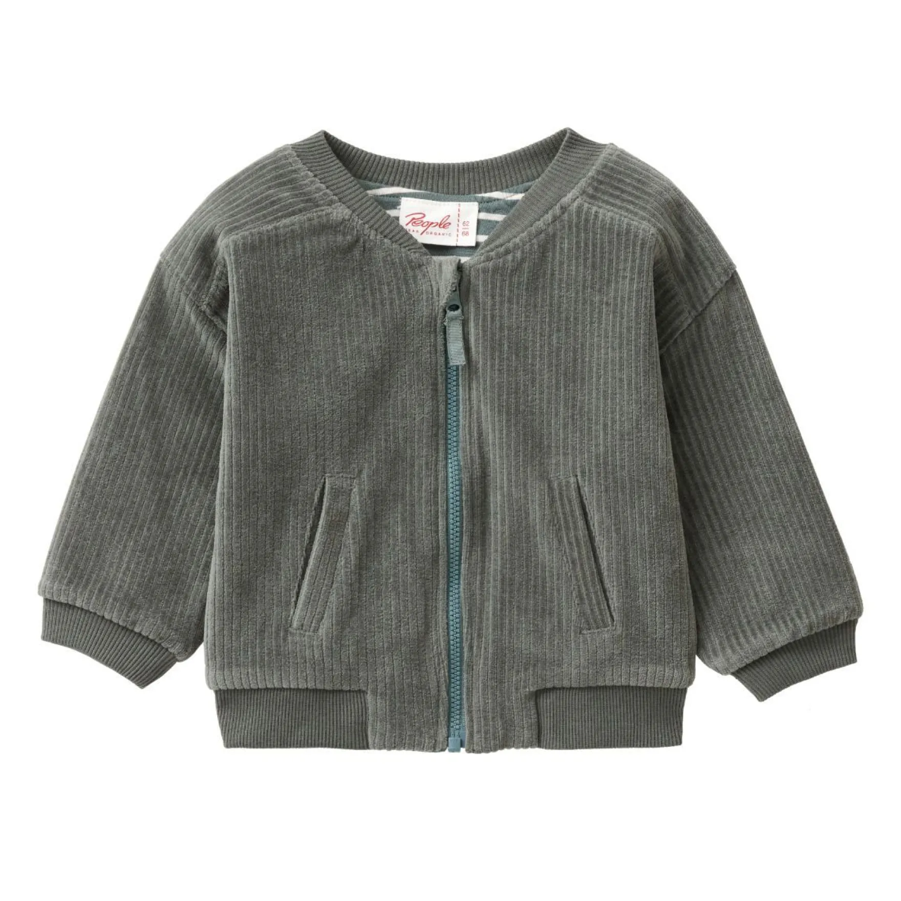 Wende-Sweatjacke "Ripp" eukalyptus 74/80