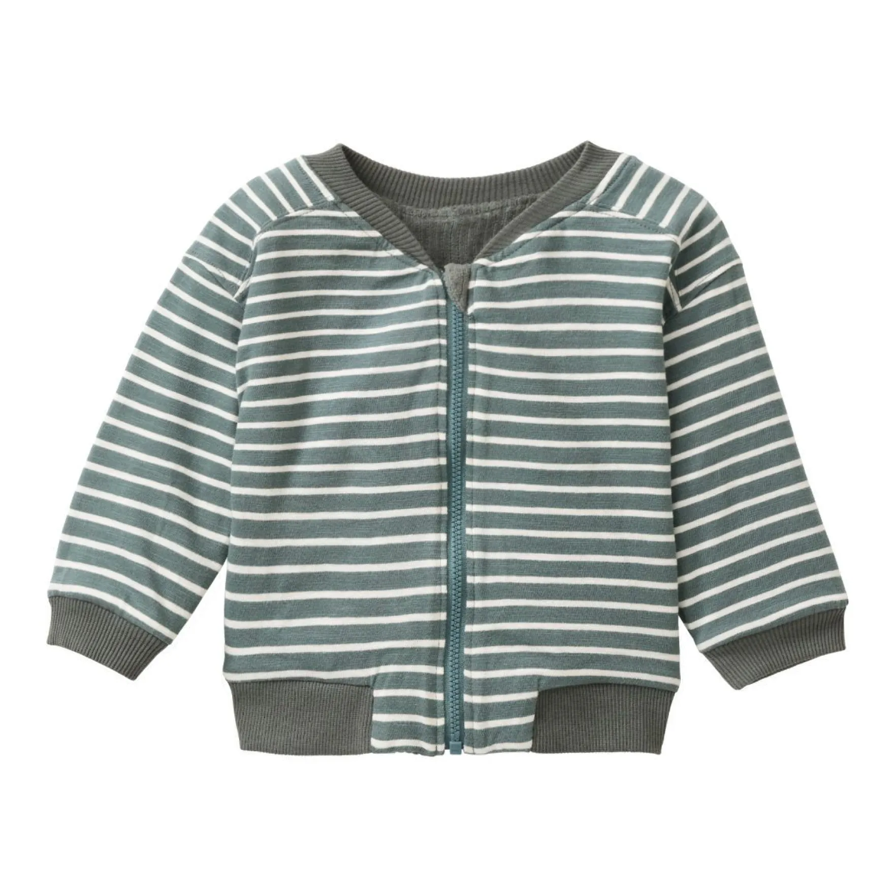 Wende-Sweatjacke "Ripp" eukalyptus 74/80