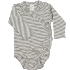 Wickelbody Wolle Seide Ringel khaki 56