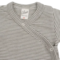 Wickelbody Wolle Seide Ringel khaki 56