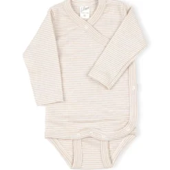 Wickelbody Wolle Seide Ringel sand 56