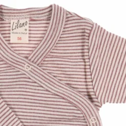 Wickelbody Wolle Seide Ringel mauve 50