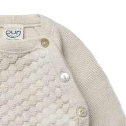 Wickeljacke "Ajour" mit Seide ecru 62/68