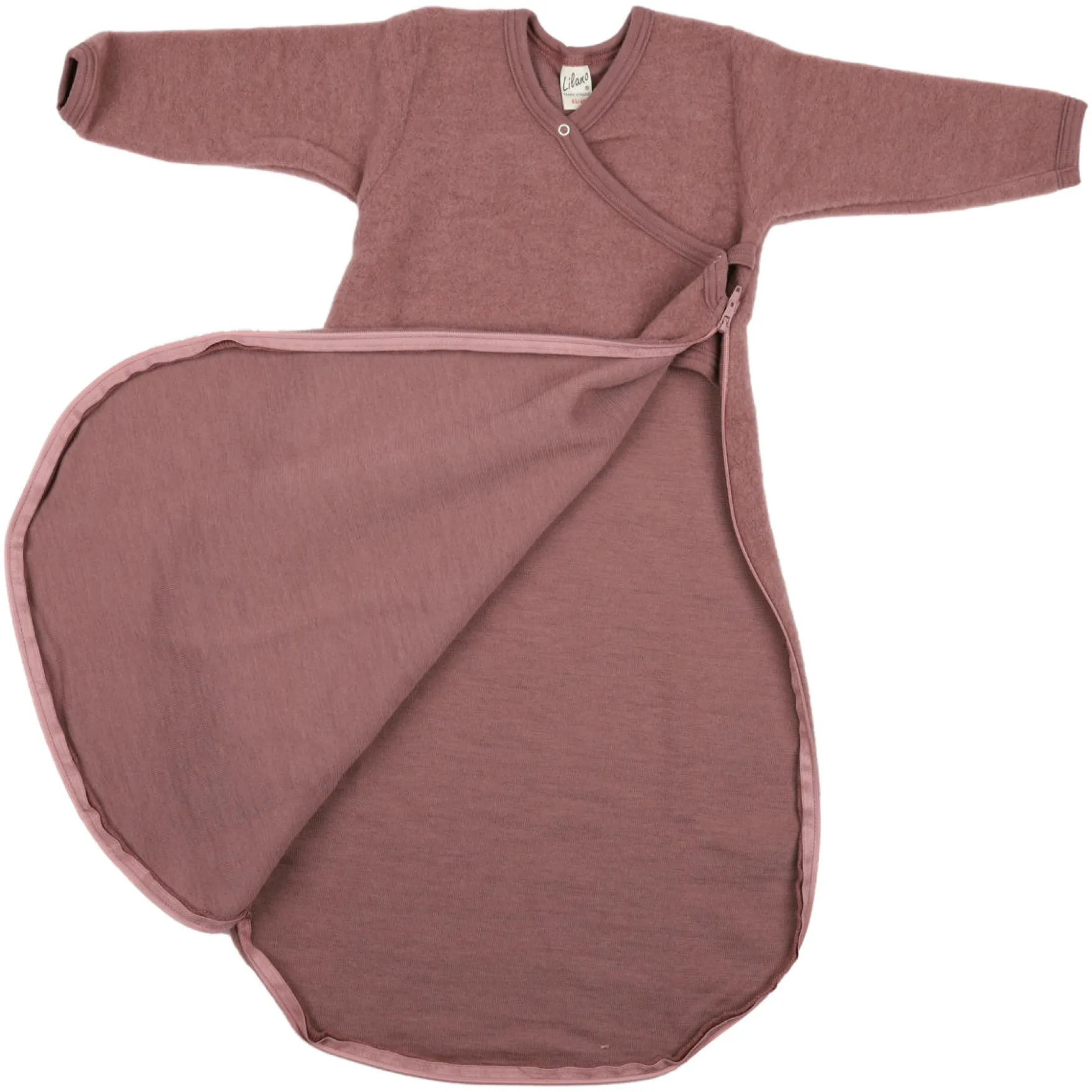 Wickelsack Wollfrottee mauve 74/80