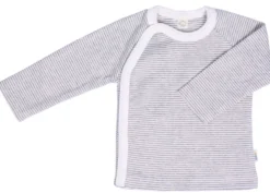 Wickelshirt grau gestreift 44