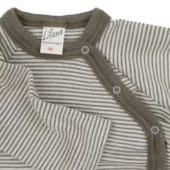 Wickelshirt Wolle Seide Ringel khaki 50