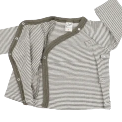 Wickelshirt Wolle Seide Ringel khaki 50