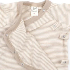 Wickelshirt Wolle Seide Ringel sand 56
