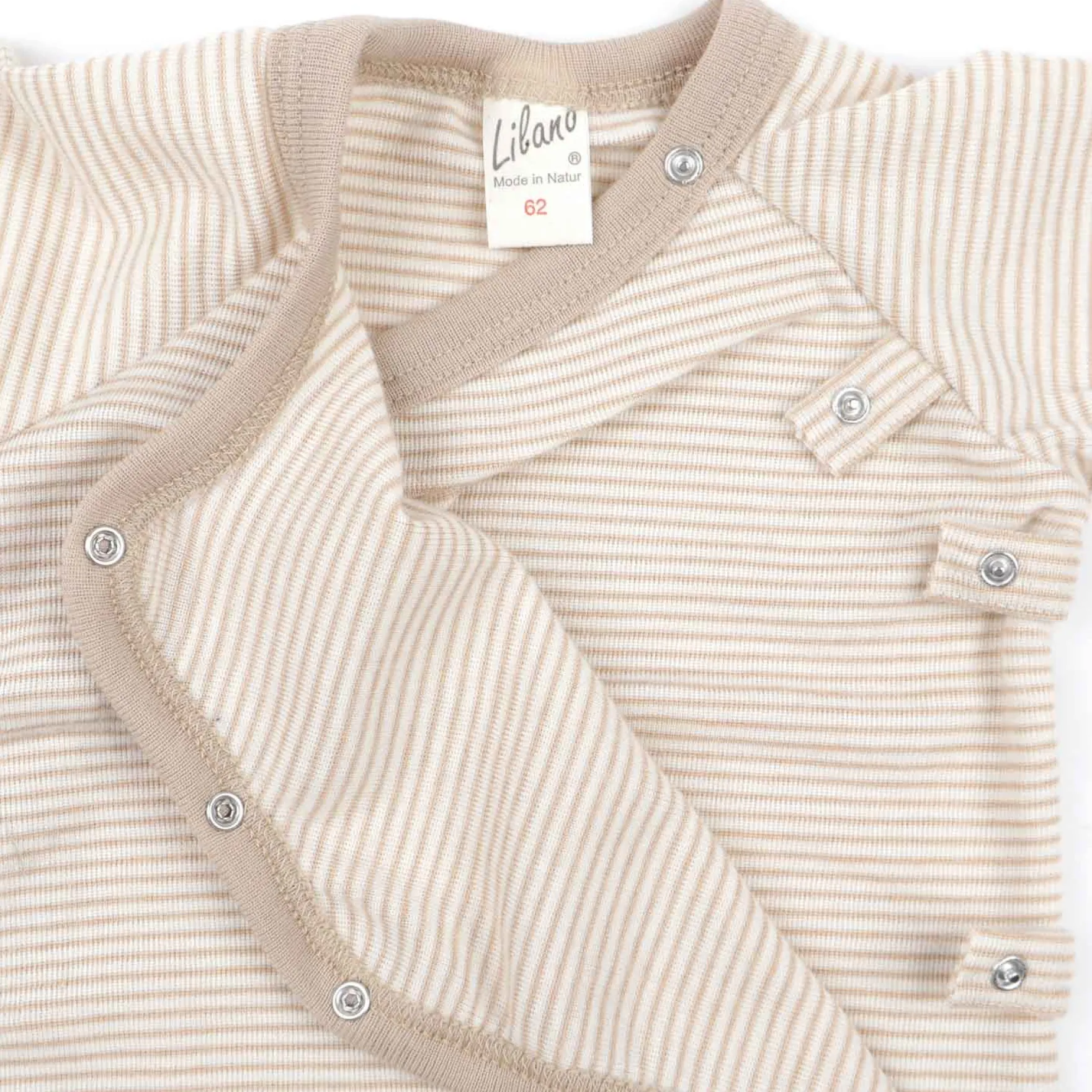 Wickelshirt Wolle Seide Ringel sand 56