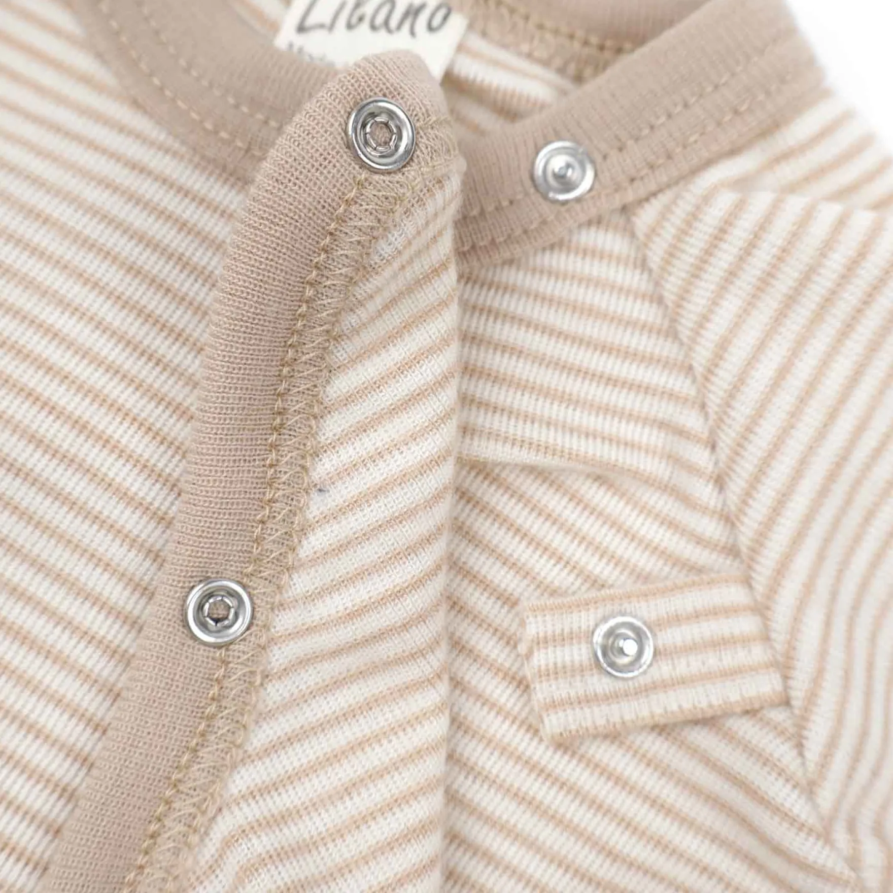 Wickelshirt Wolle Seide Ringel sand 56