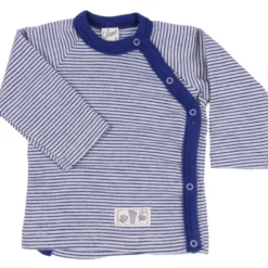 Wickelshirt Wolle Seide Ringel marine 56