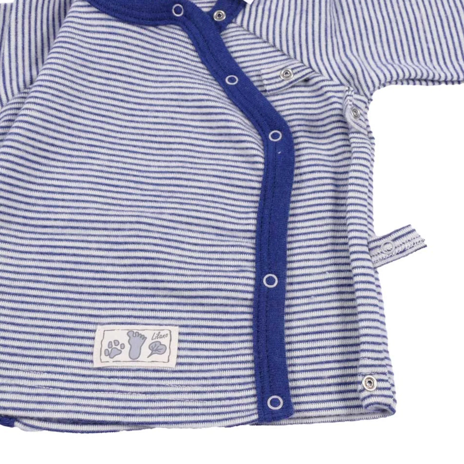 Wickelshirt Wolle Seide Ringel marine 56
