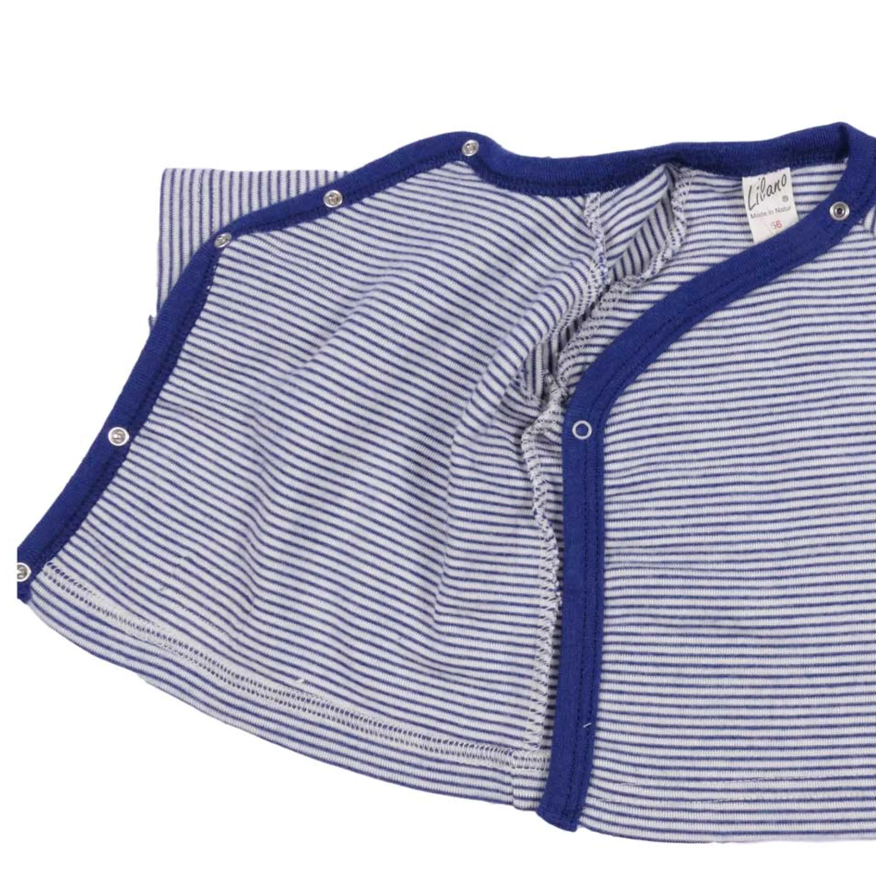 Wickelshirt Wolle Seide Ringel marine 56