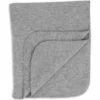 Wollfleece Decke grau mit Muschelkante